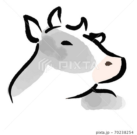 動物 牛 闘牛 水墨画のイラスト素材 - PIXTA