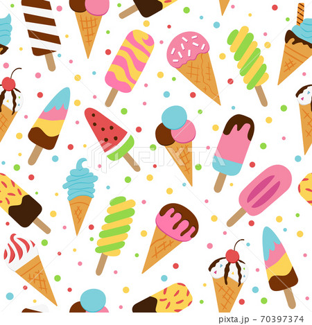 アイス パターン 壁紙 アイスクリームのイラスト素材