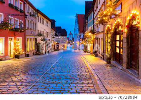 町並み 広場 ローテンブルグ ドイツの写真素材