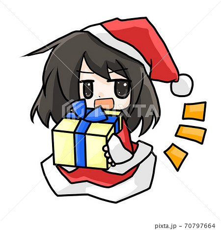 サンタクロース 女の子 クリスマス デフォルメのイラスト素材