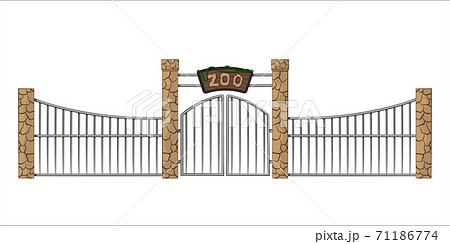 動物園 ゲート 門 入り口のイラスト素材