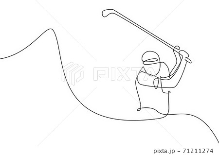 ベクター 男性 ゴルフ 手描きのイラスト素材