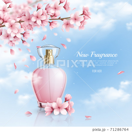 Sakura Fragrance Realistic Backgroundのイラスト素材