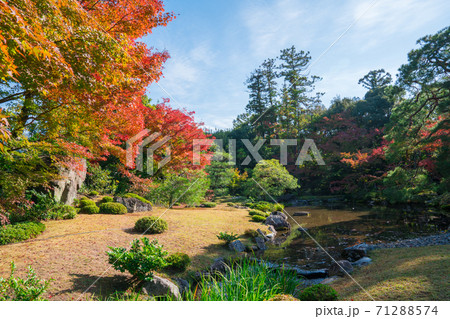 山県有朋 名勝 別荘 庭の写真素材