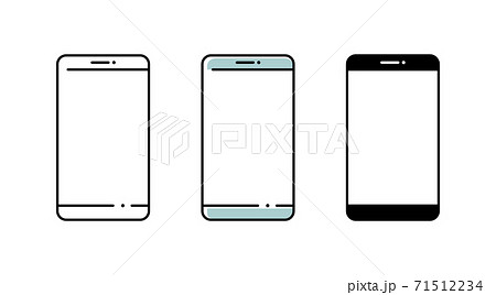 スマホ 携帯電話 スマートフォン 斜めのイラスト素材