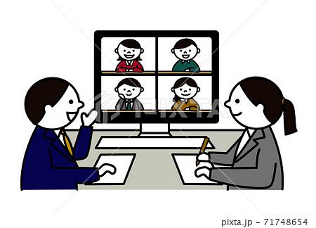 テレビ会議のイラスト素材