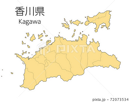 香川県地図のイラスト素材