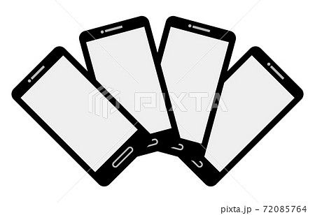 黒色 携帯電話 クリップアート スマートフォン シンプルの写真素材