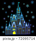 冬のシンデレラの城の手書き線画イラストのイラスト素材 冬のシンデレラの城の手書き線画イラストのイラスト素材