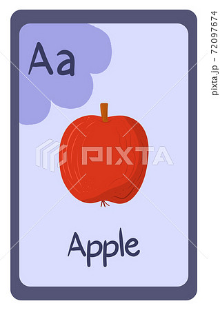 アルファベット りんご リンゴ 林檎のイラスト素材