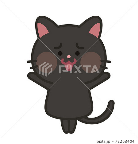 猫 黒猫 キャラクター 表情のイラスト素材