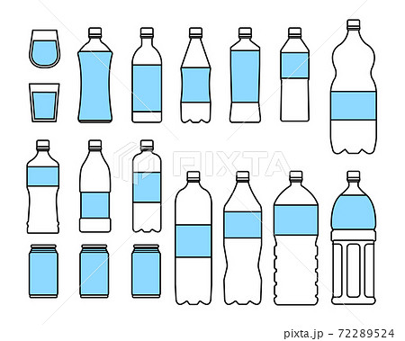 ベクター ペットボトル 缶 飲料のイラスト素材