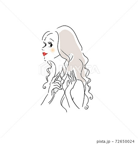 巻き髪のイラスト素材