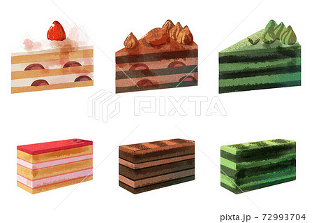 四角ケーキのイラスト素材