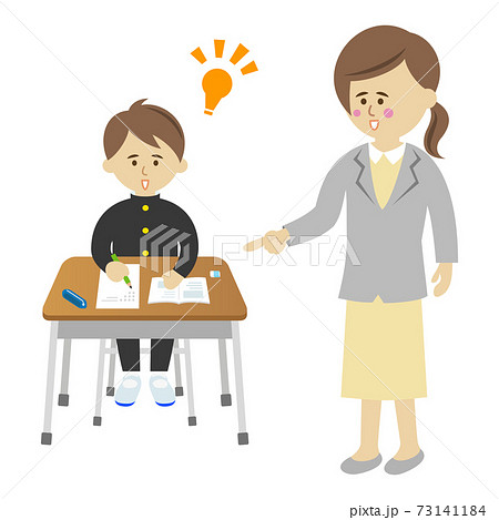 中学生 高校生 勉強 ベクターのイラスト素材