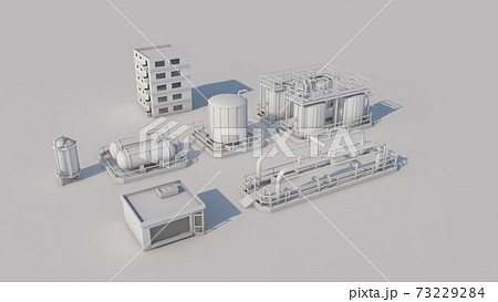 工業 産業 工場 レイアウトのイラスト素材