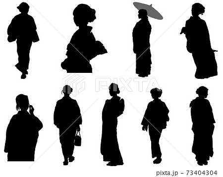 和風 掛け軸 女性の横顔 人物、女性、一人、10代、20代、唇、顔、鼻、口、横顔、眼、目