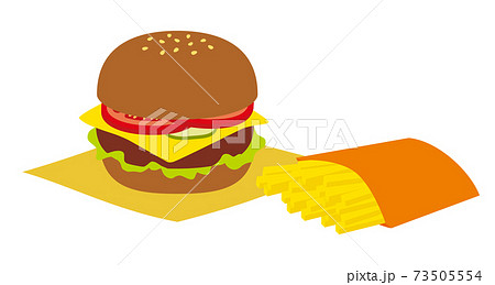 ハンバーガー 包み紙 ファストフード バーガーのイラスト素材 ハンバーガー 包み紙 ファストフード バーガーのイラスト素材