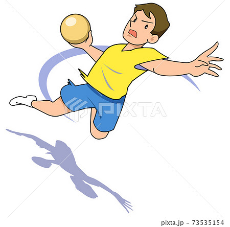 ハンドボール ボール 投げる シュートのイラスト素材