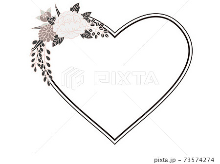 モノトーン 花 和柄 背景のイラスト素材