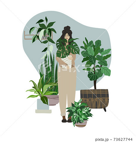 持つ 植木鉢 抱える 人物のイラスト素材