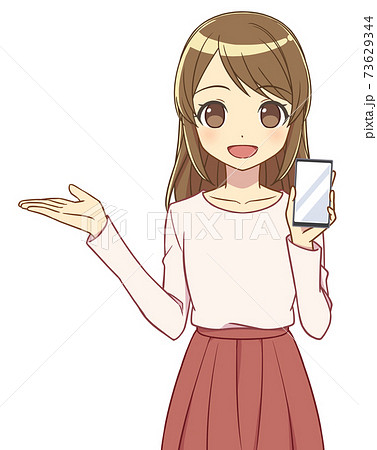 ハーフアップのイラスト素材