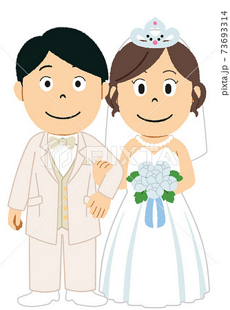 結婚式 夫婦 新郎 新婦のイラスト素材
