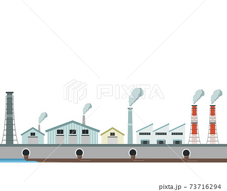 工場排水のイラスト素材