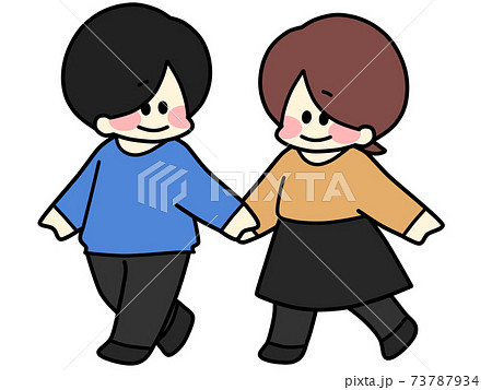 笑顔 お出掛け カップル 夫婦のイラスト素材
