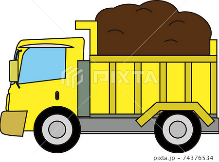 ダンプカー 車 トラック シンプルのイラスト素材
