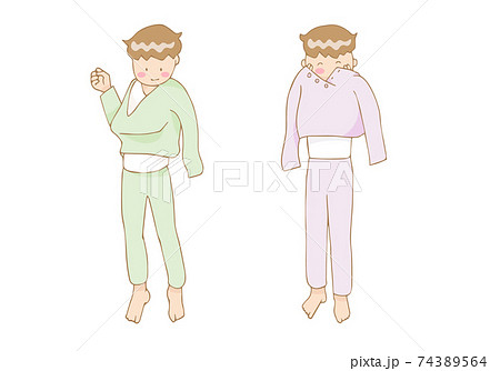 男の子 子供 着替え パジャマのイラスト素材