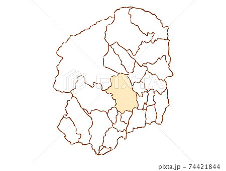 栃木県 宇都宮市 県地図 栃木県地図のイラスト素材