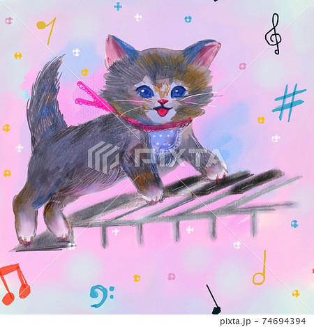 ねこ 猫 ネコ ピアノのイラスト素材 ねこ 猫 ネコ ピアノのイラスト素材
