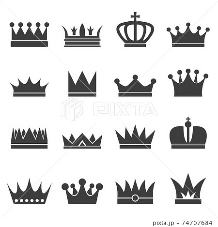 王冠 冠 クラウン シルエットの写真素材