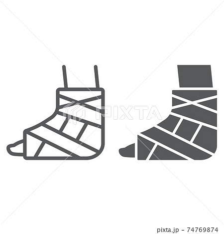 怪我 ピクトグラム 足首 捻挫のイラスト素材