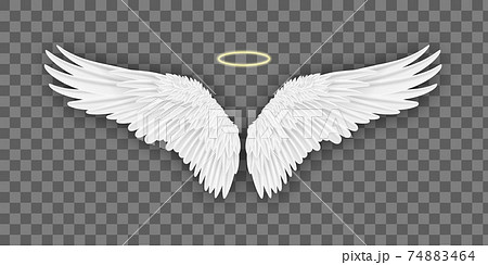 天使 イラスト 影 羽根 はね 柄 挿絵 エンジェルの写真素材