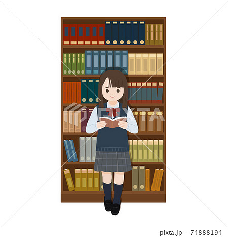 中高生 中学生 高校生 読書のイラスト素材