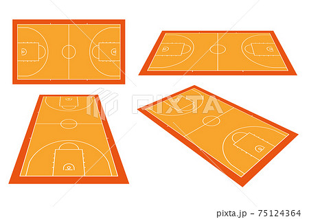 バスケコートのイラスト素材