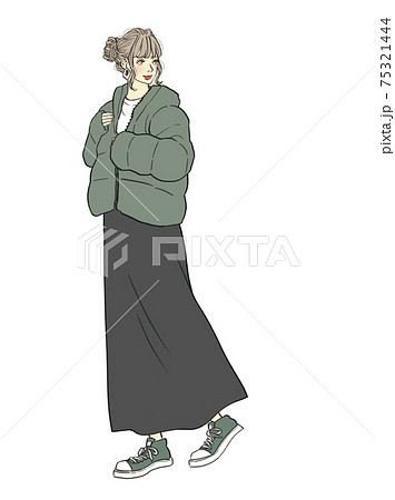 ダウンジャケットのイラスト素材