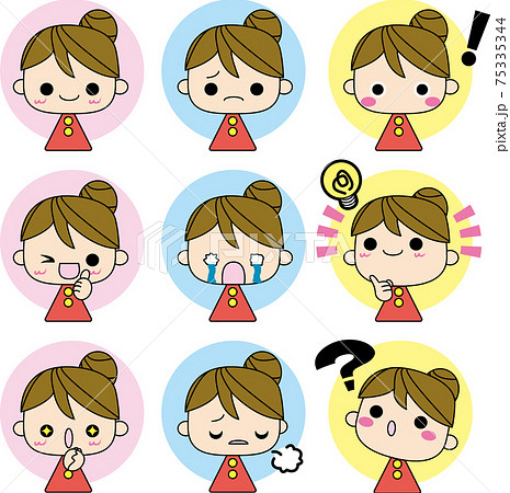 ミニキャラ 女の子のイラスト素材