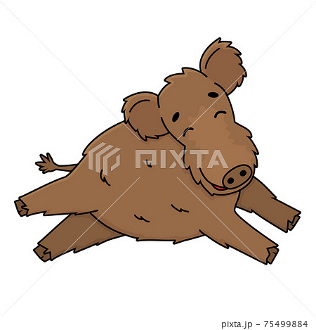 イノシシ 漫画のイラスト素材