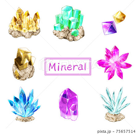 水晶 クリスタル 鉱石 パワーストーンのイラスト素材