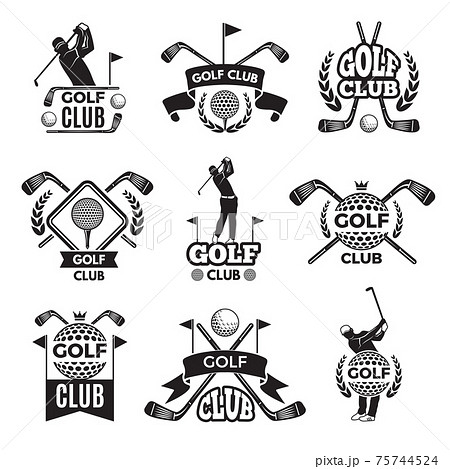 Golf ゴルフ ロゴ クラブのイラスト素材