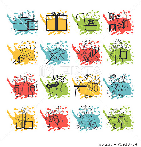 プレゼント アイコン お誕生日 バースデーのイラスト素材