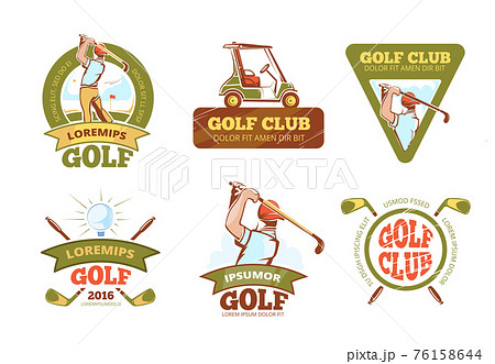 Golf ゴルフ ロゴ クラブのイラスト素材