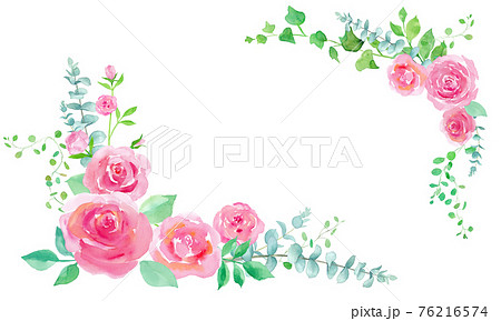 薔薇 花 フレーム 枠のイラスト素材