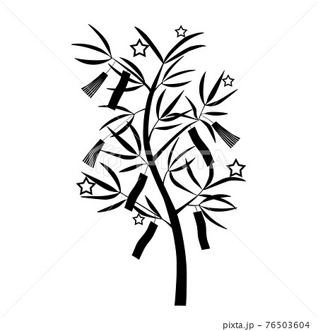 笹の葉と短冊の七夕飾りのイラスト素材 76503604 Pixta