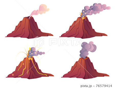 火山噴火のイラスト素材