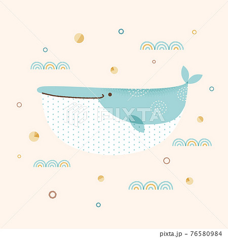 クジラ かわいい イラスト 動物のイラスト素材
