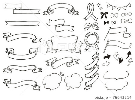 クリスマス シンプル 線画 モノクロのイラスト素材